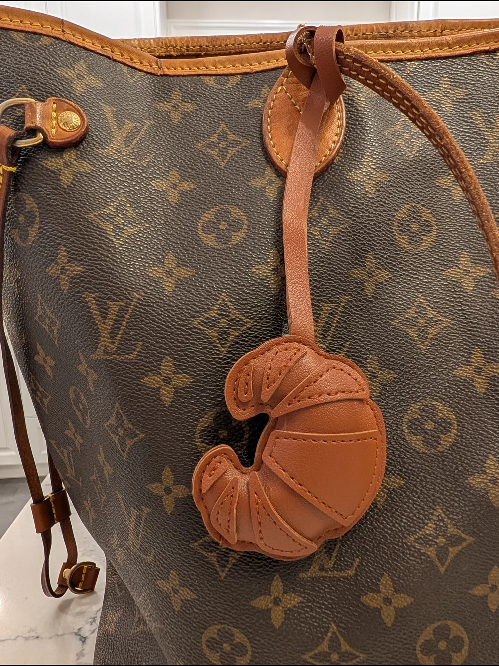 Leather Croissant Bag Charm - Pick One (New)
